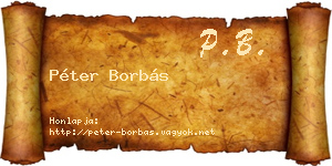 Péter Borbás névjegykártya